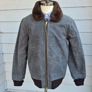 DEHEN 1920 Flyer's Club Waxed Canvas Cotton Grey Mens XL Military Jacket NEW